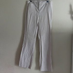 Tan & White Seersucker Style Stretch Trousers